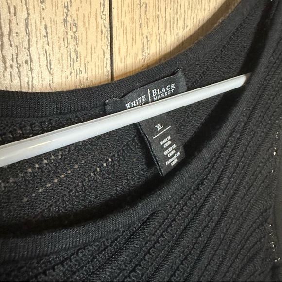 White House Black Market Black Asymmetrical Swimsuit Cover XL - Picture 5 of 6